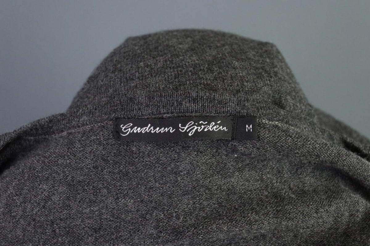 GUDRUN SJODEN Pullover Sweater Gray Wool Knit Lagenlook – Size M