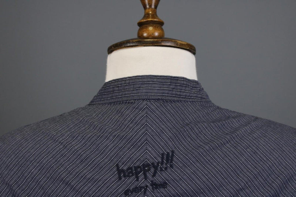 Desigual Blue White Striped 100%Cotton Regular Fit Long Sleeve Shirt Top – Size M – Used