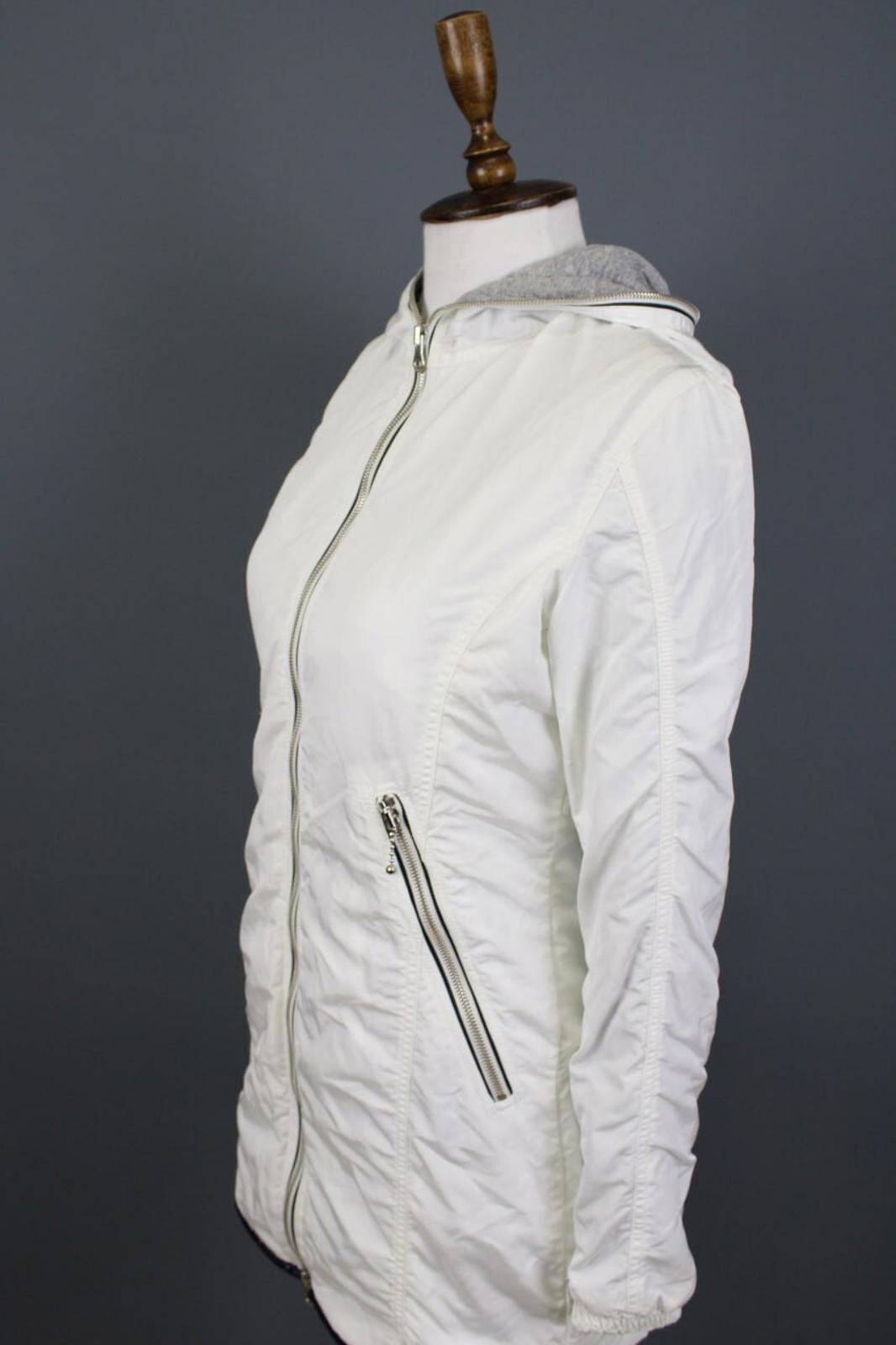 DUVETICA White Lightweight Hooded Full Zip Long Jacket – Size 44