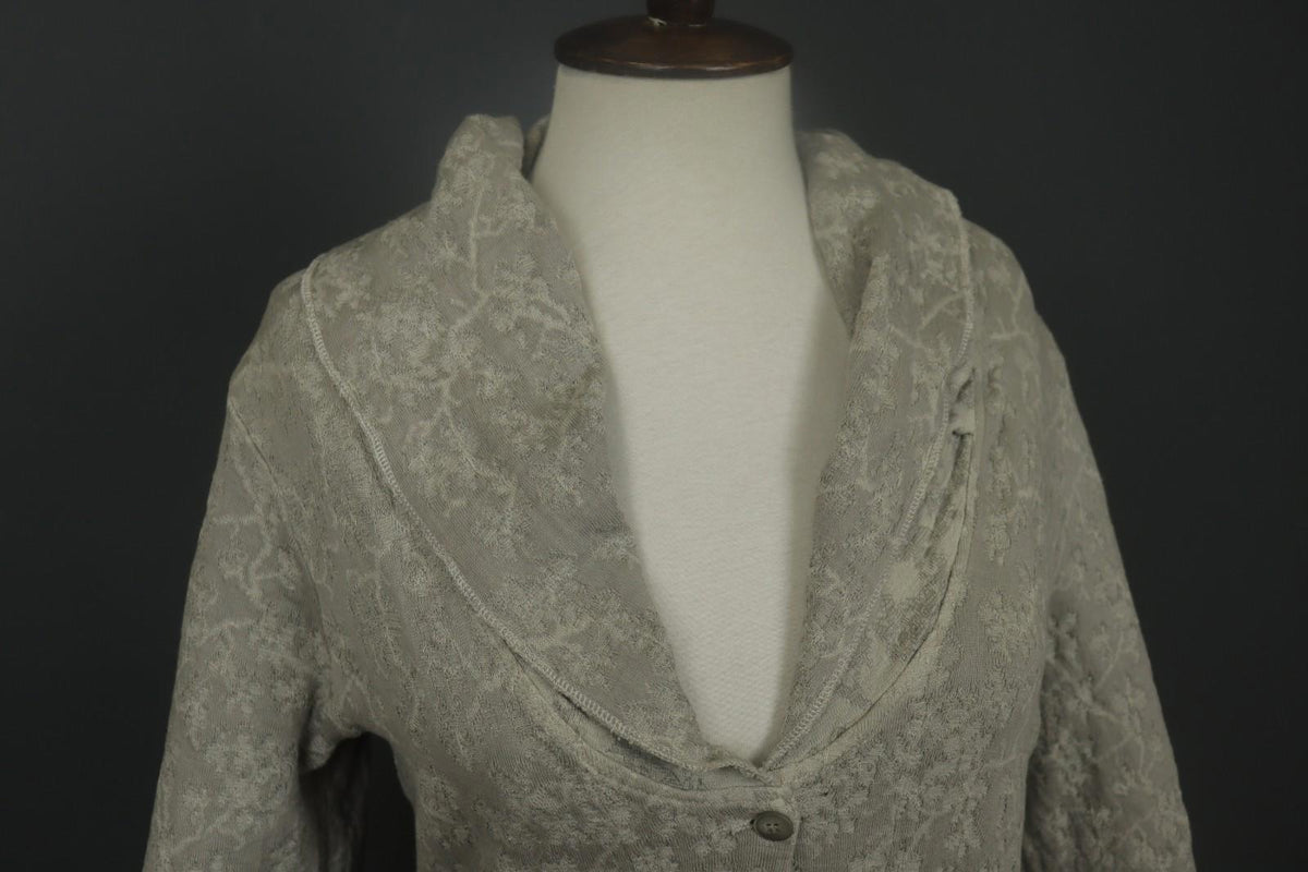 TRANSIT PAR-SUCH Gray Floral Long Sleeve Button Front Sweater Dress – Size 3