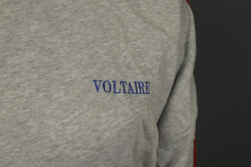 Used ZADIG & VOLTAIRE Gray 3/4 Sleeve Kangaroo Pocket Pullover Sweatshirt – Size XS