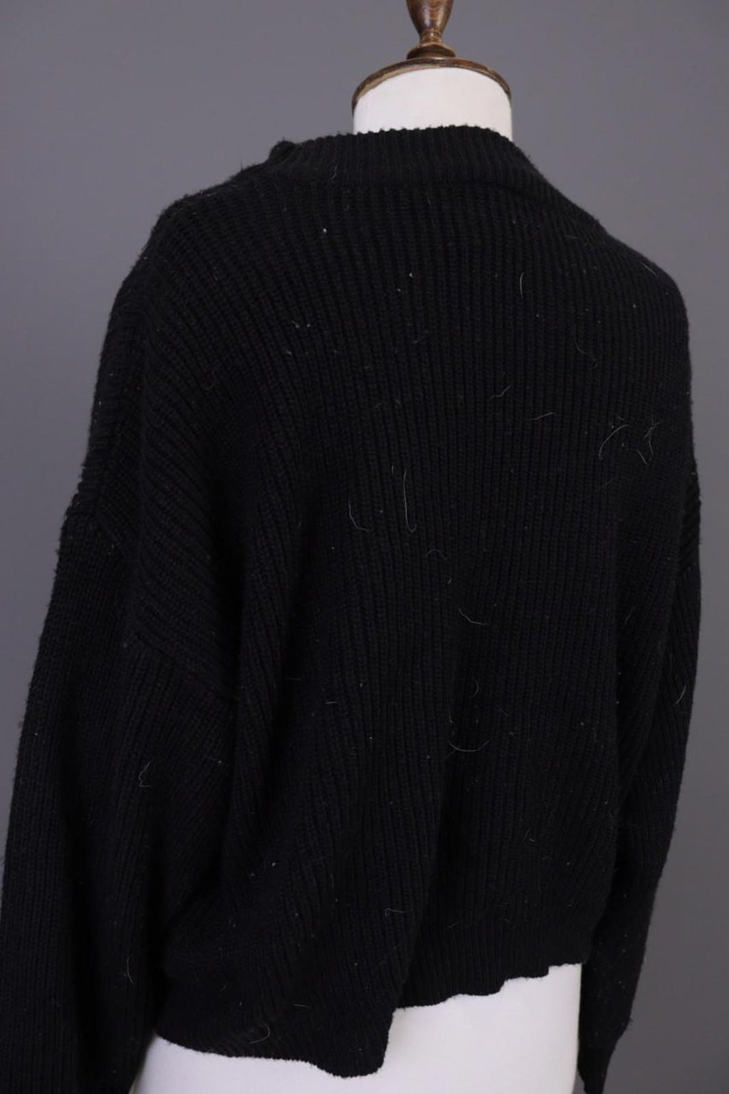 RUNDHOLZ Black Tight Knitted Crew Neck Long Sleeve Pullover Sweater – Size M