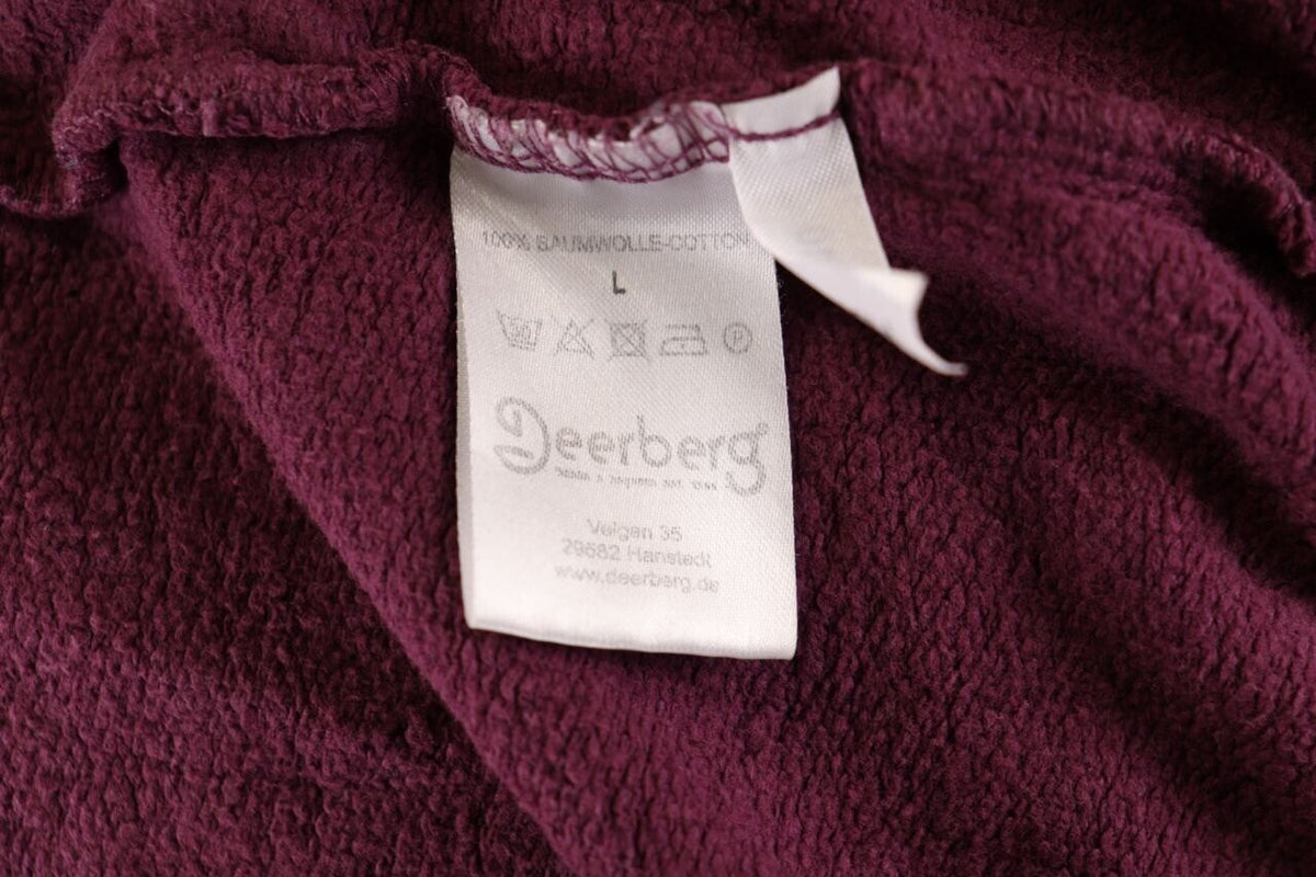 Deerberg Burgundy Floral Embroidered High Neck Full Zip Sweater – Size L