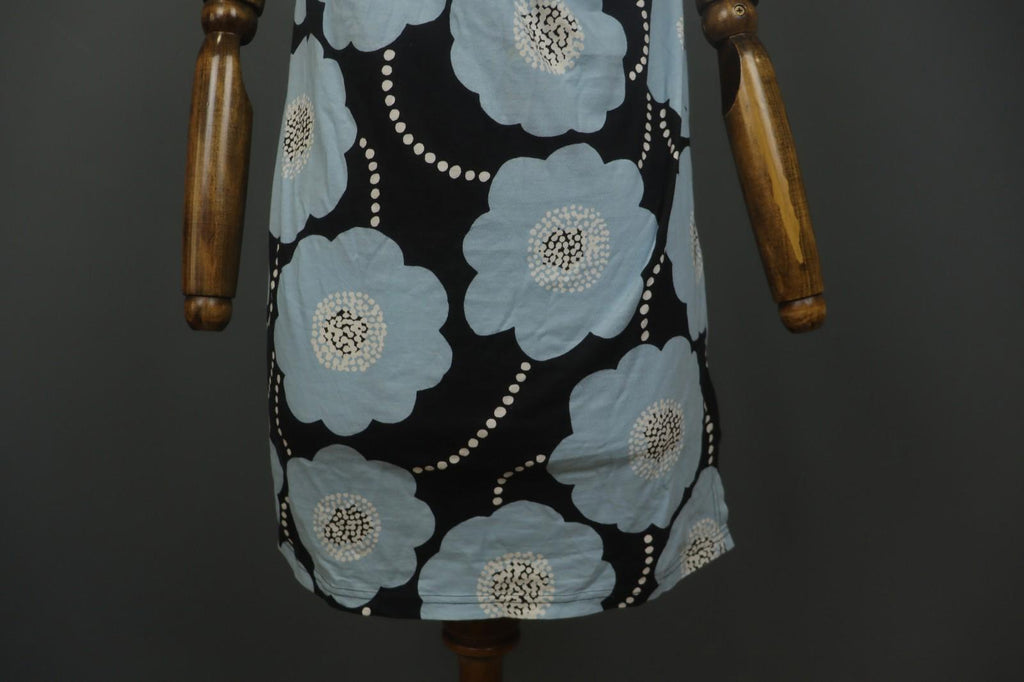 MARIMEKKO Multi Floral 100% Cotton Short Sleeve Round Neck Shift Dress – Size XS