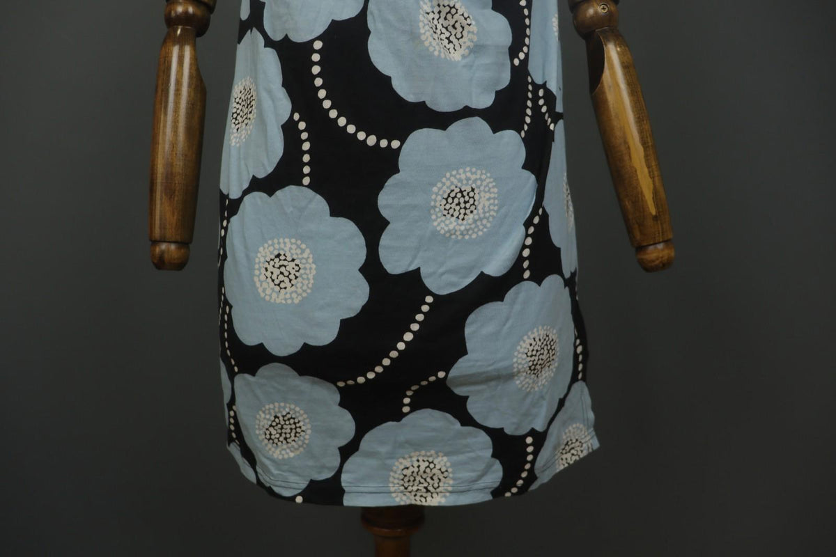 MARIMEKKO Multi Floral 100% Cotton Short Sleeve Round Neck Shift Dress – Size XS