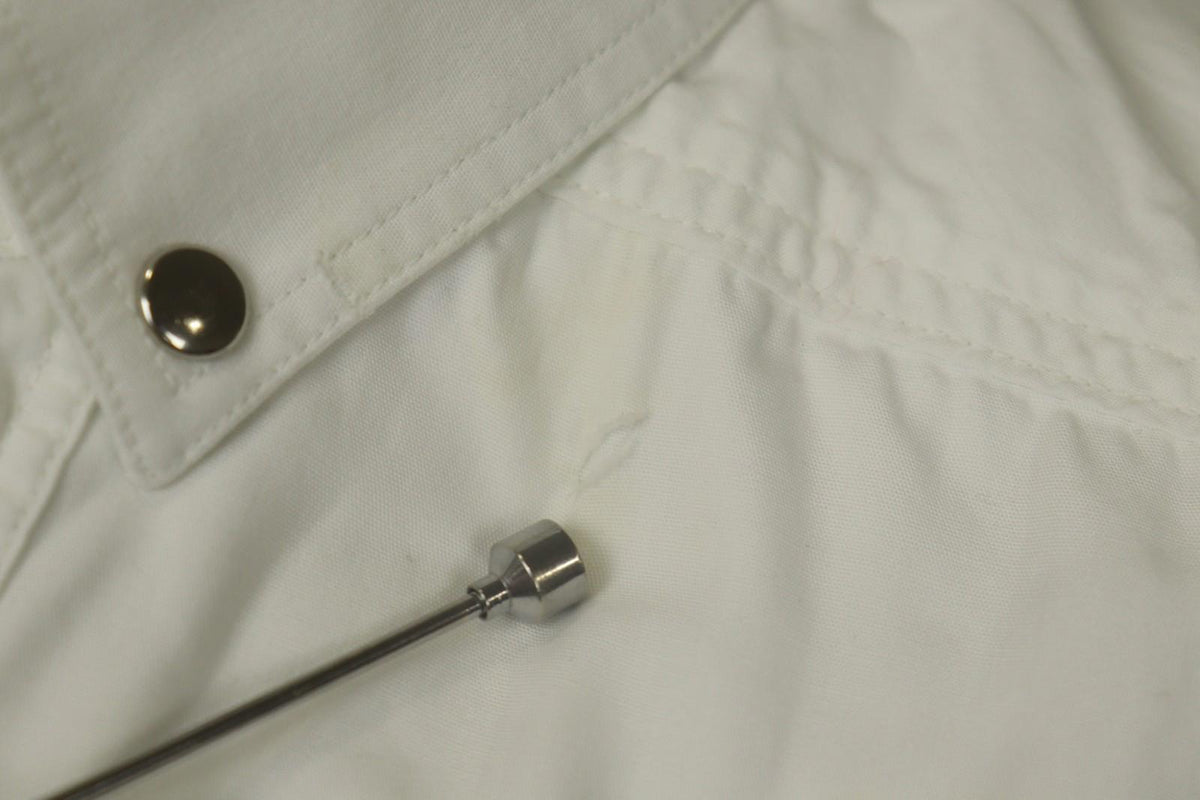THIERRY MULGER White Long Sleeve Collared Flap Pockets Snap Button Shirt Sz M/L