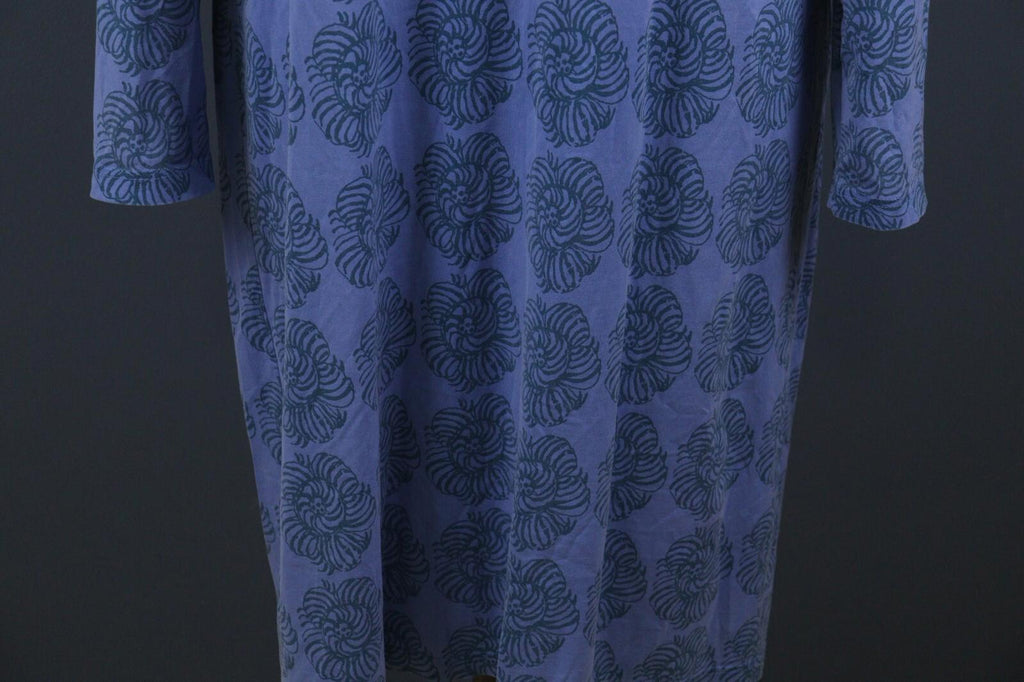 MARIMEKKO Blue Geometric Pattern Long Sleeve Long Maxi Dress – Size XL