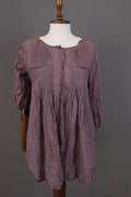 Cop. Copine Shirt Dress Purple Pleated Balloon Sleeve Button Front – Size 40