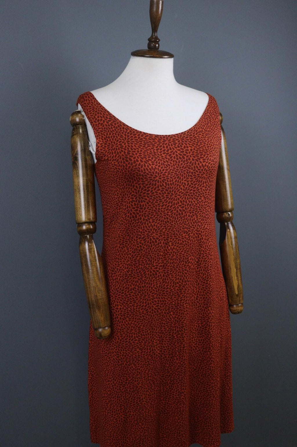 GUDRUN SJODEN Brown Sleeveless Scoop Neck Fit & Flare Dress – Size M