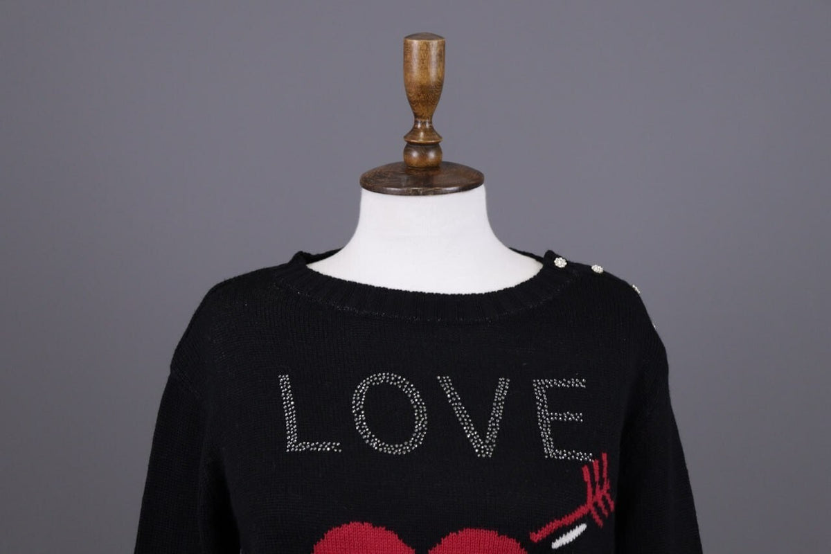 Princess Goes Hollywood Black Love Story Cashmere Knit Sweater – Size 36