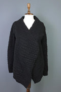 ZADIG & VOLTAIRE DAPHNEE ALN Black Alpaca Wool Wrape Cardigan Sweater – Size S – Used