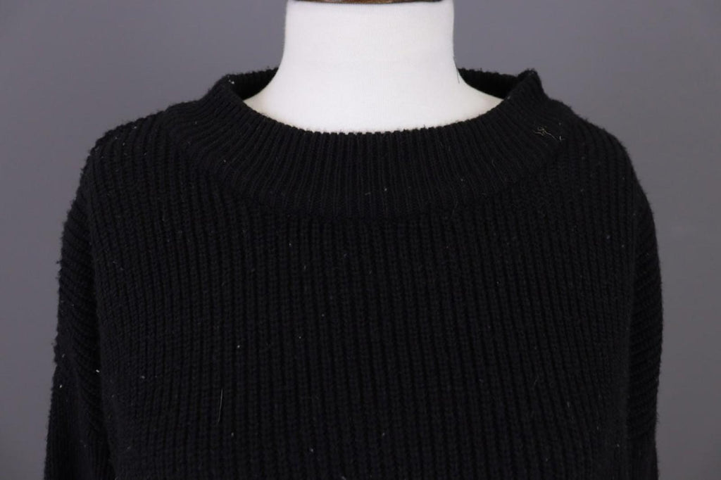RUNDHOLZ Black Tight Knitted Crew Neck Long Sleeve Pullover Sweater – Size M