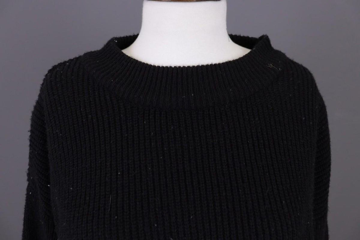 RUNDHOLZ Black Tight Knitted Crew Neck Long Sleeve Pullover Sweater – Size M