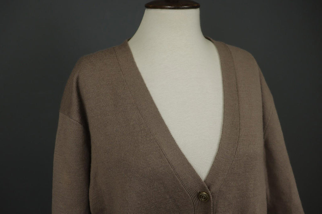 ZADIG & VOLTAIRE Brown Knitted V-Neck Long Sleeve Button Cardigan Sweater M/L