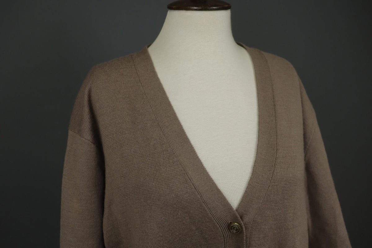 ZADIG & VOLTAIRE Brown Knitted V-Neck Long Sleeve Button Cardigan Sweater M/L