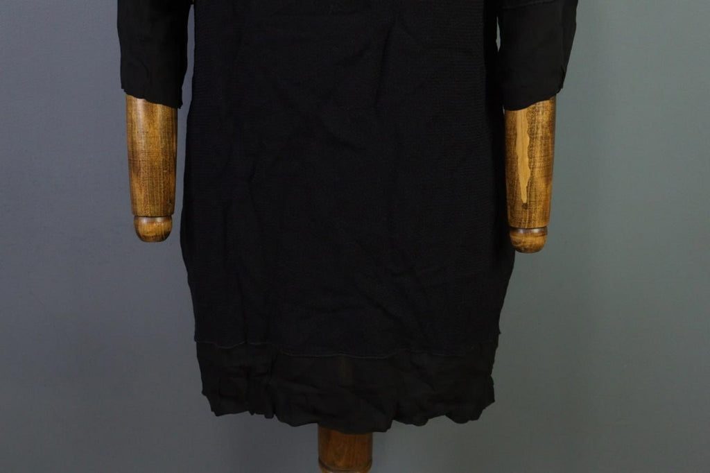 TRANSIT PAR-SUCH Black Viscose Long Sleeve Button Front Shirt Dress – Size 4