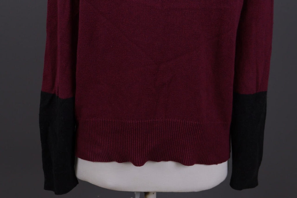 Eileen Fisher Burgubdy Lagenlook Cotton Cashmere Knit Oversized Sweater – Size M