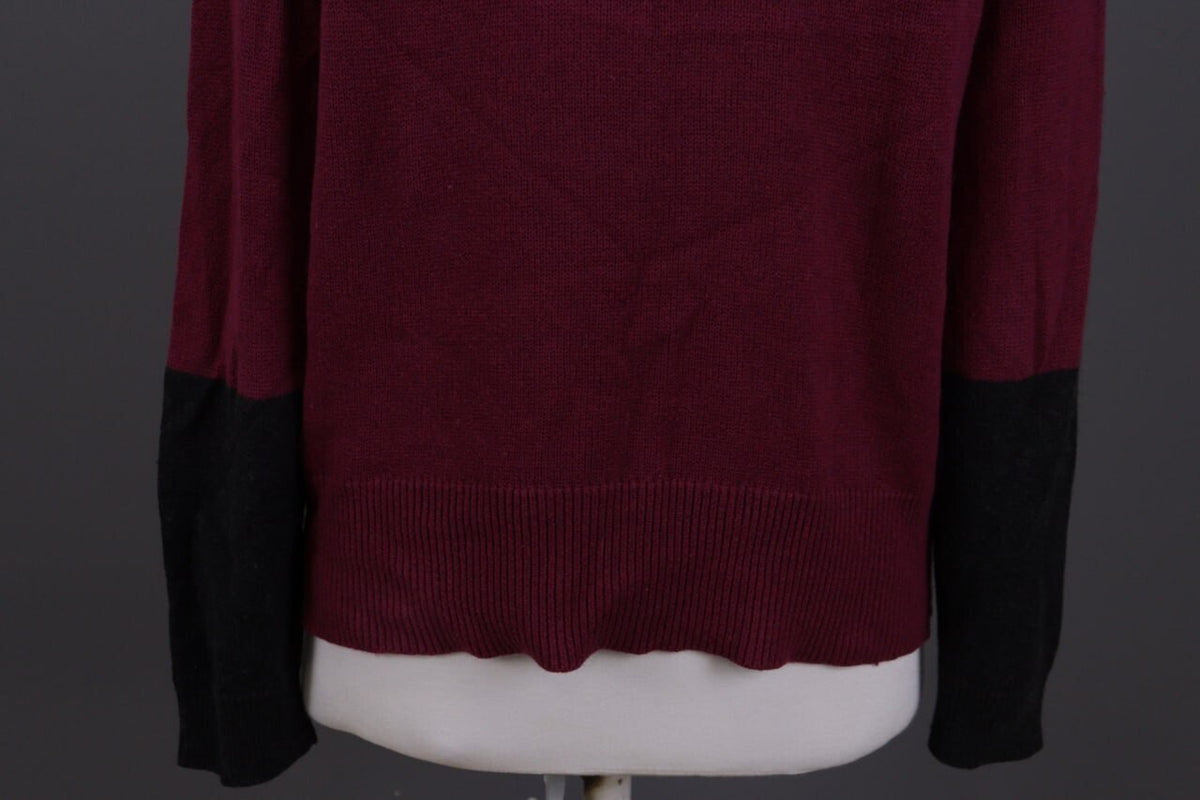 Eileen Fisher Burgubdy Lagenlook Cotton Cashmere Knit Oversized Sweater – Size M