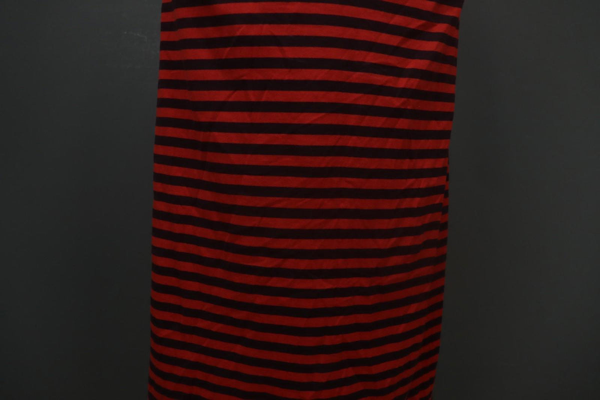 MARIMEKKO PITKĀMEKKO Red Black Striped Cotton Long Sleeve Shift Dress – Size XS