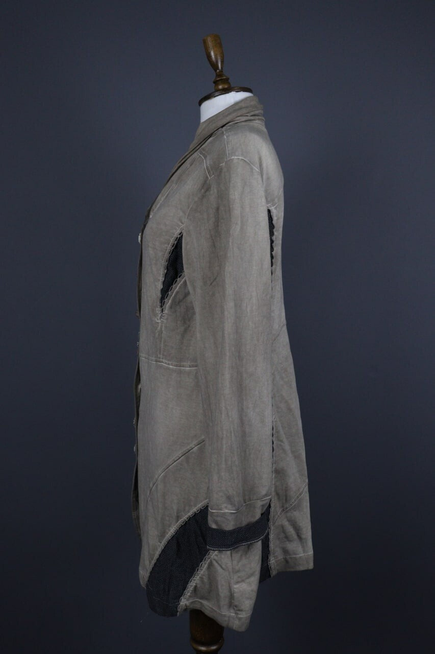 Bottega by Elisa Cavaletti Beige Lagenlook Lightweight Coat Jacket – Size L