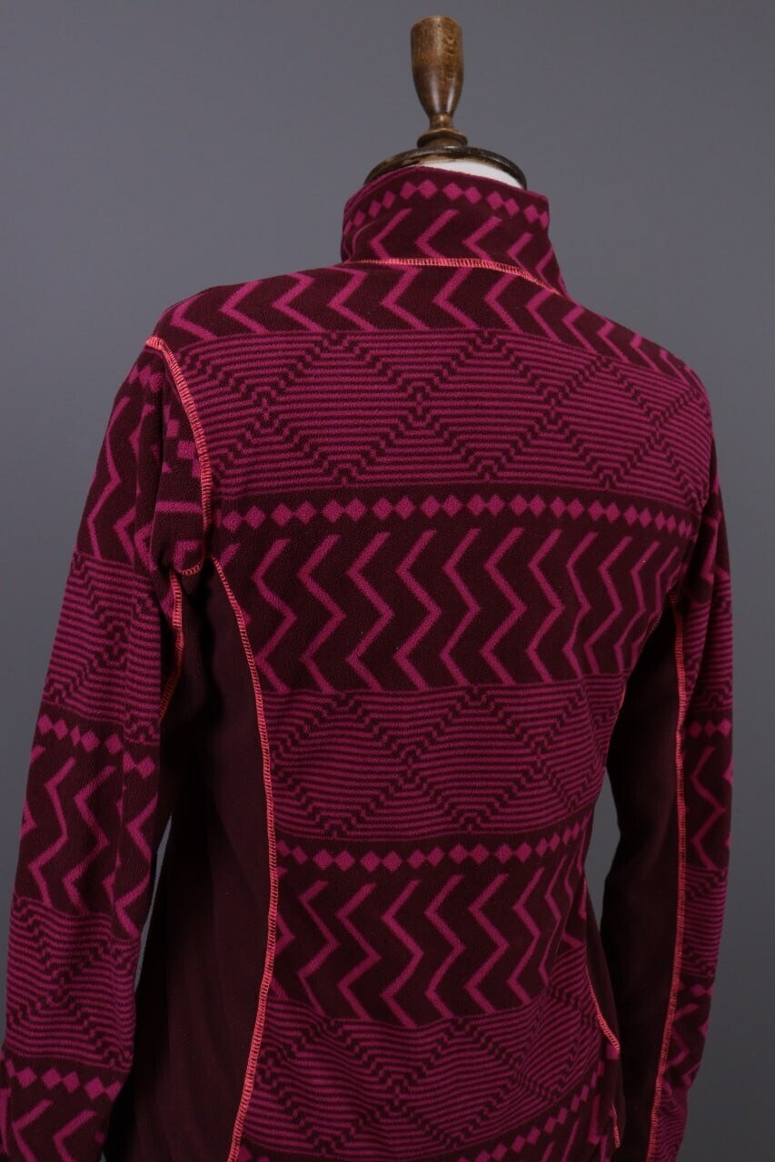 Kari Traa Purple Geometric Striped Full Zip Fleece Jacket – Size L