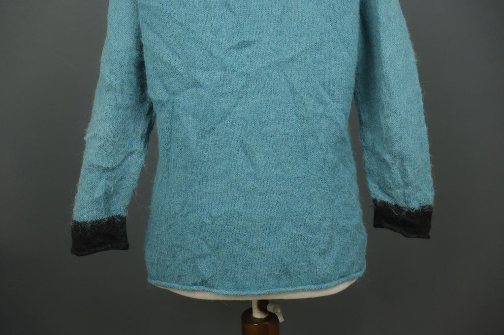 GUDRUN SJODEN Blue Tight Knit Casual Long Sleeve V-Neck Pullover Sweater – Size M