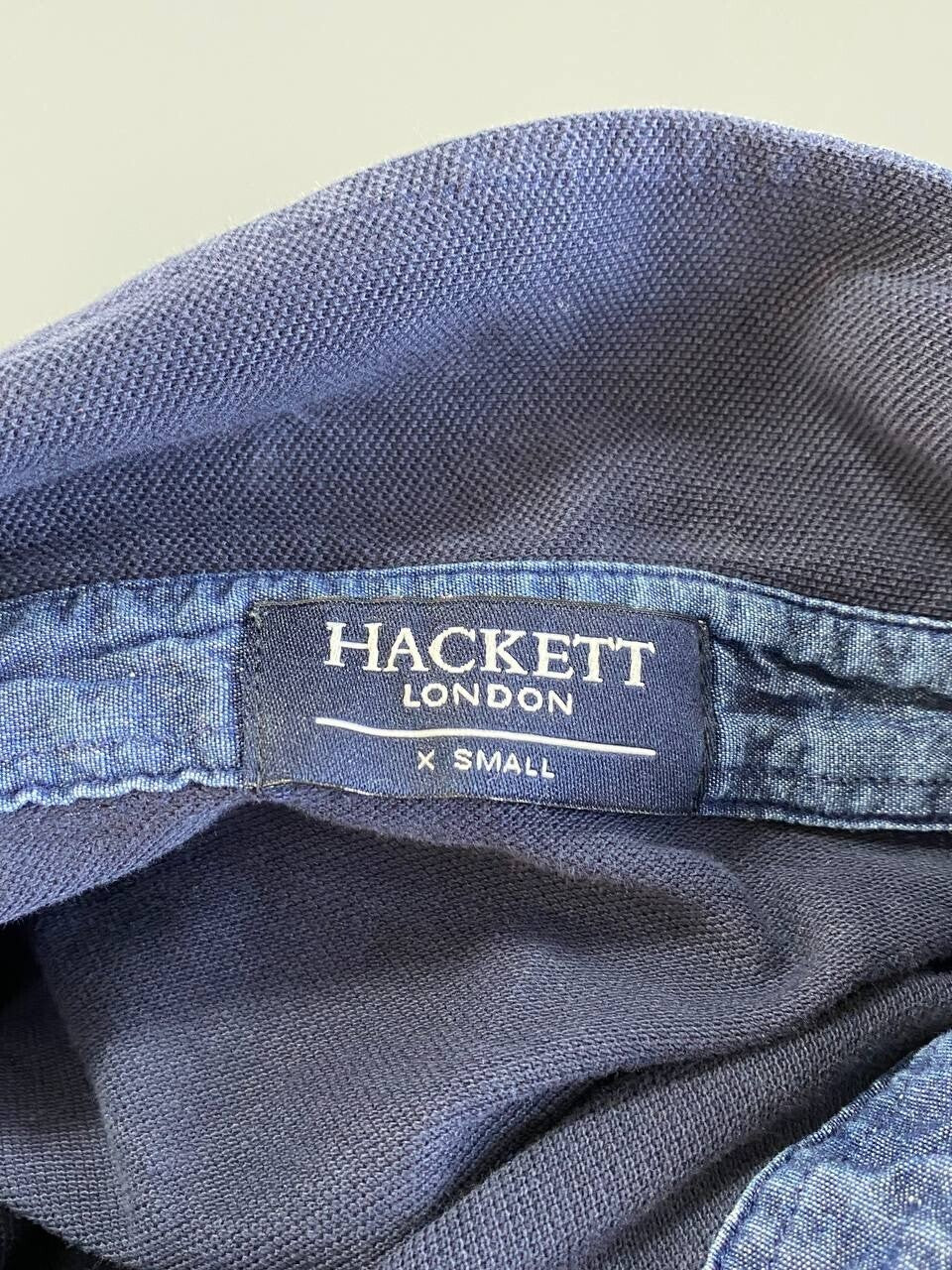 Hackett London Blue #1 Elbow Patches Long Sleeve Rugby Polo Shirt – Size XS – Used