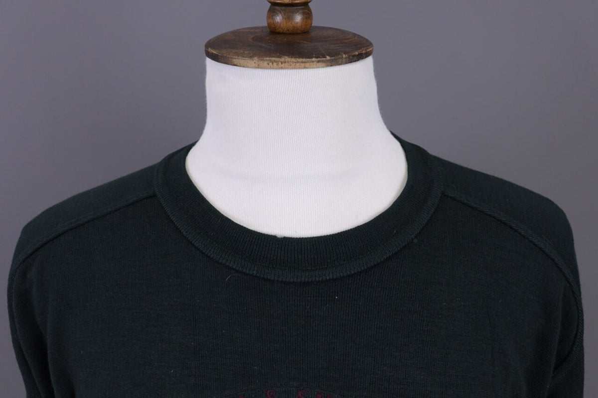 Vintage Paul & Shark Yachting Green Big Logo Knit Sweater Jumper – Size XL