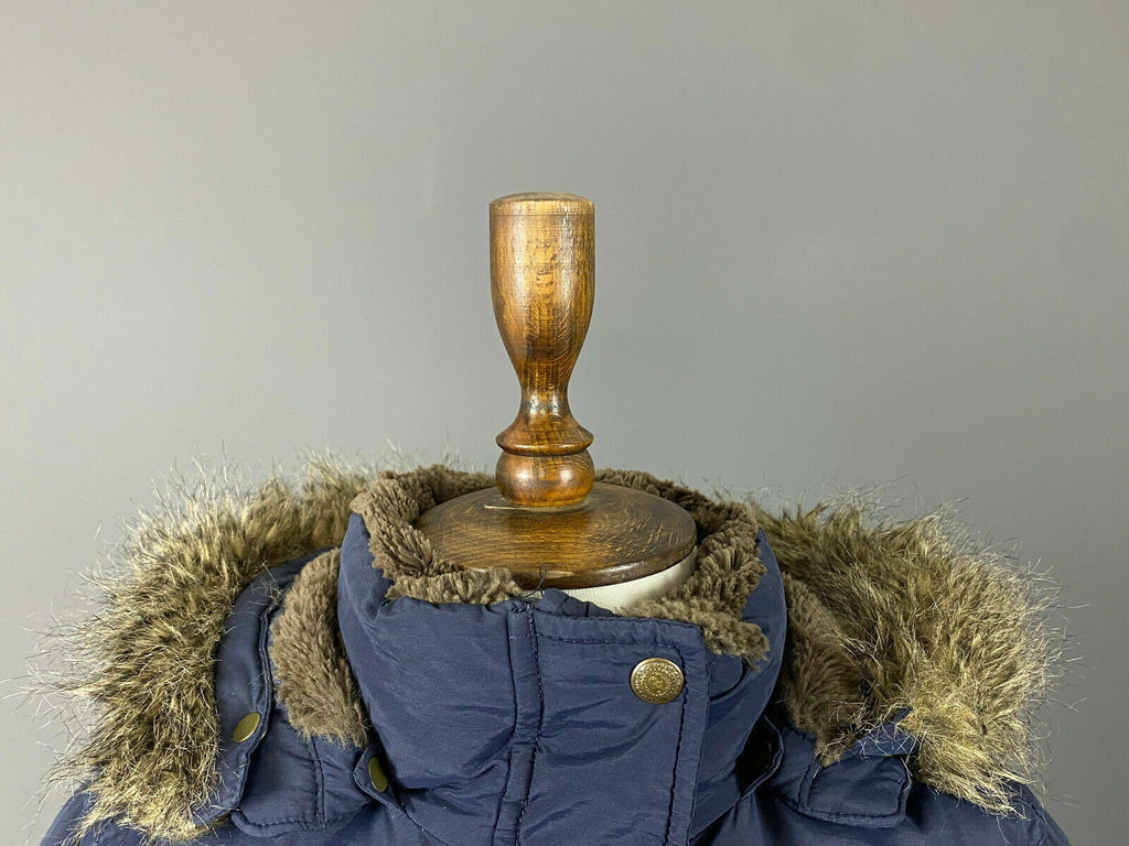 Vintage Polo Jeans Co Ralph Lauren Blue Faux Fur Feather Down Jacket – Size S