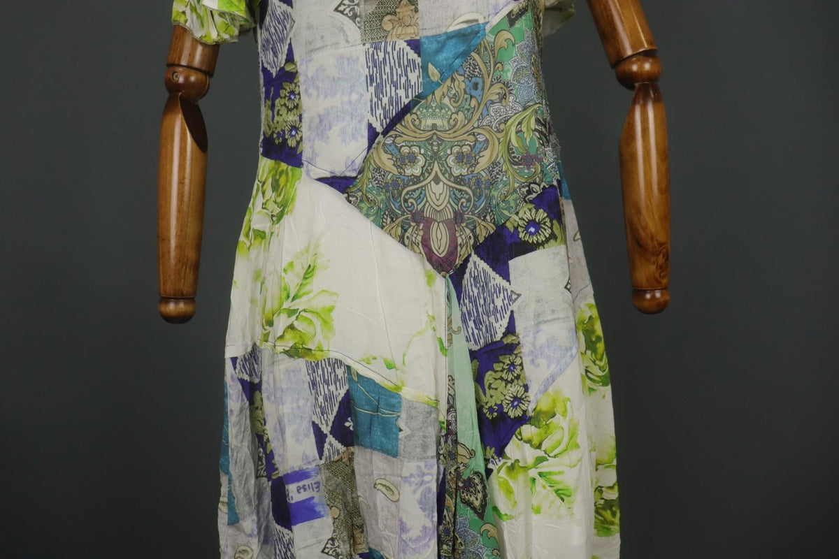ELISA CAVALETTI SONO ITALIANO Multi Patchwork Floral Paisley Boho Dress – Size M