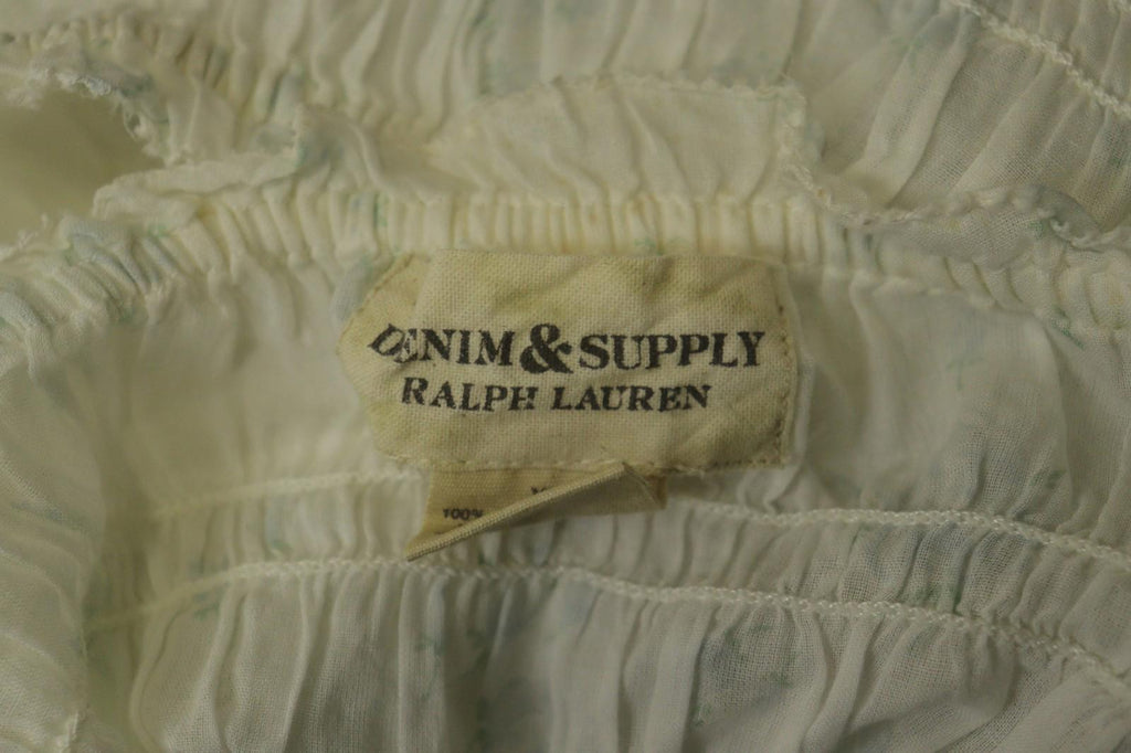 RALPH LAUREN Denim & Supply White Floral Spaghetti Strap Smocked Dress Sz XL