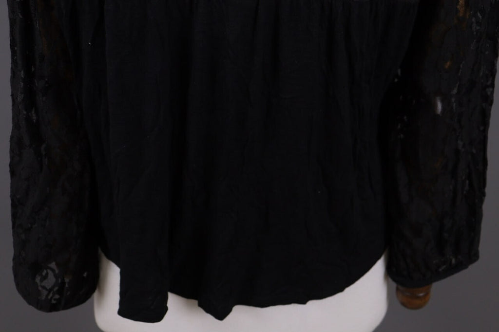 Denim & Supply Ralph Lauren Black Mesh Floral Blouse Top – Size XL