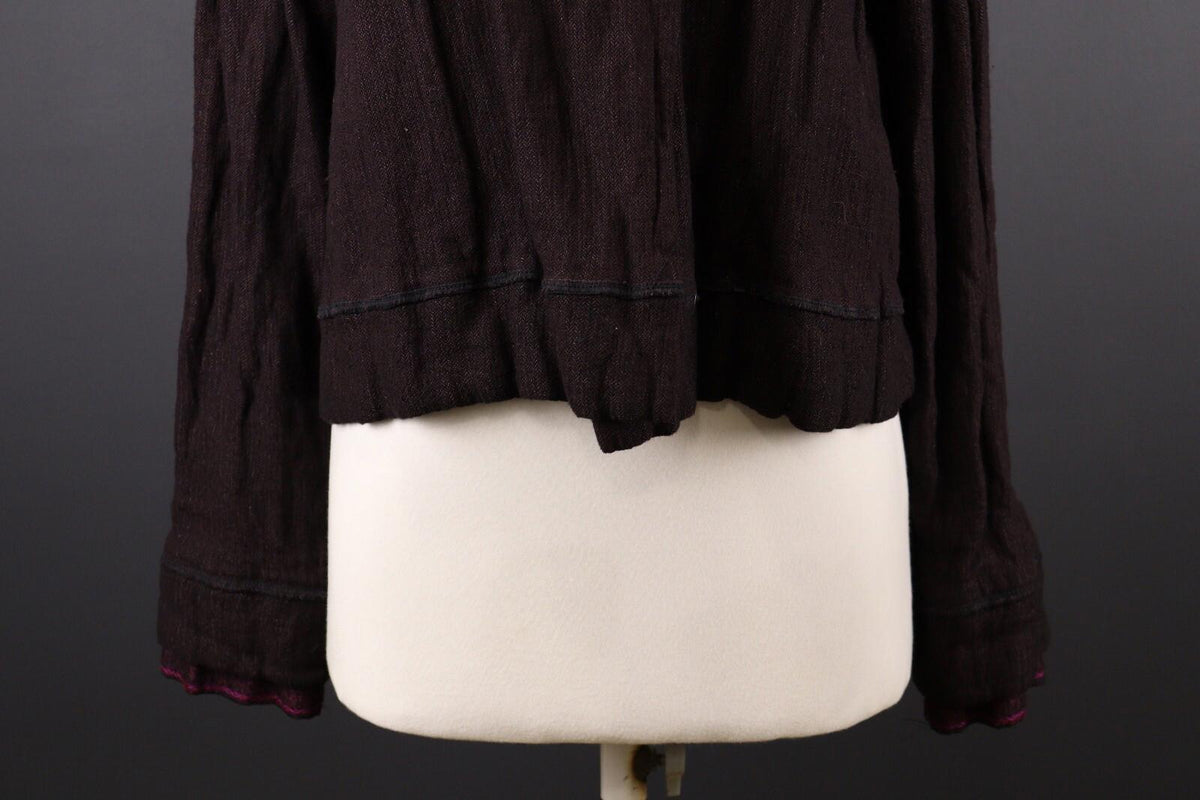 SARAH PACINI Brown Double Breasted Tweed Lightweight Jacket – Size M
