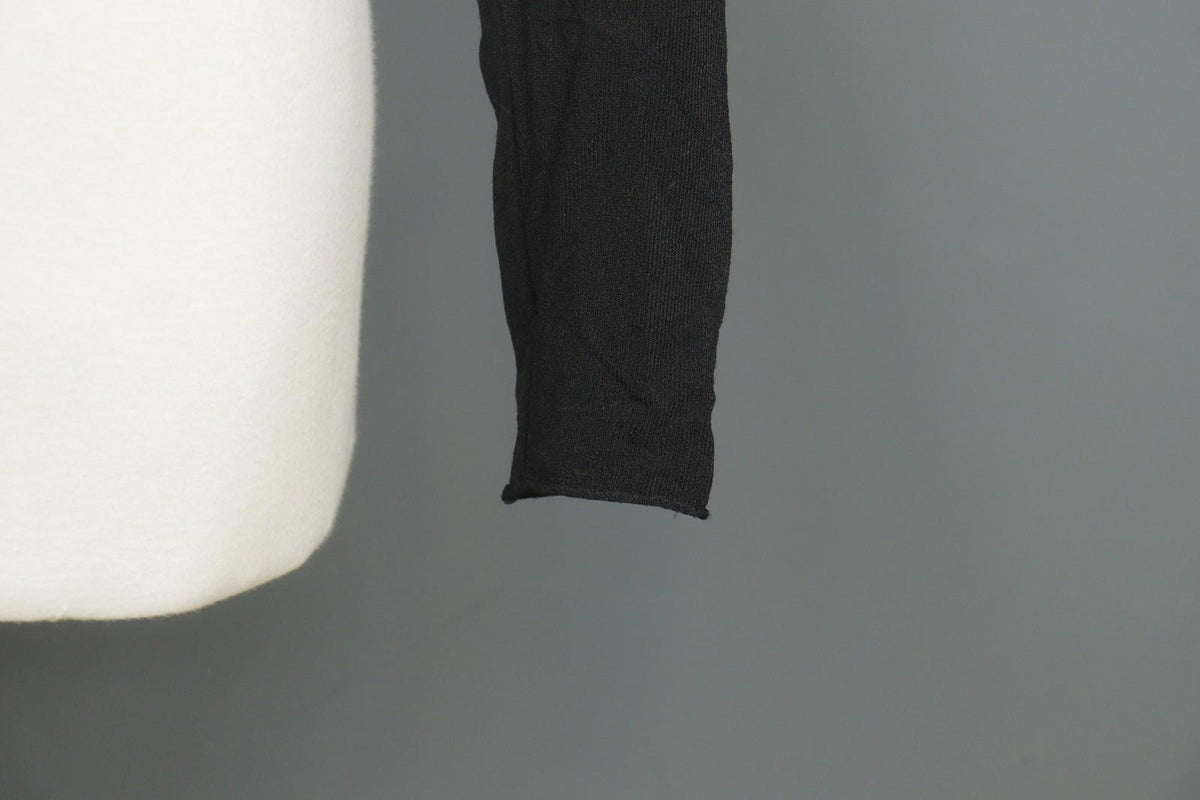 SARAH PACINI Black & White Viscose Long Sleeve V-Neck Pullover Sweater – Size One