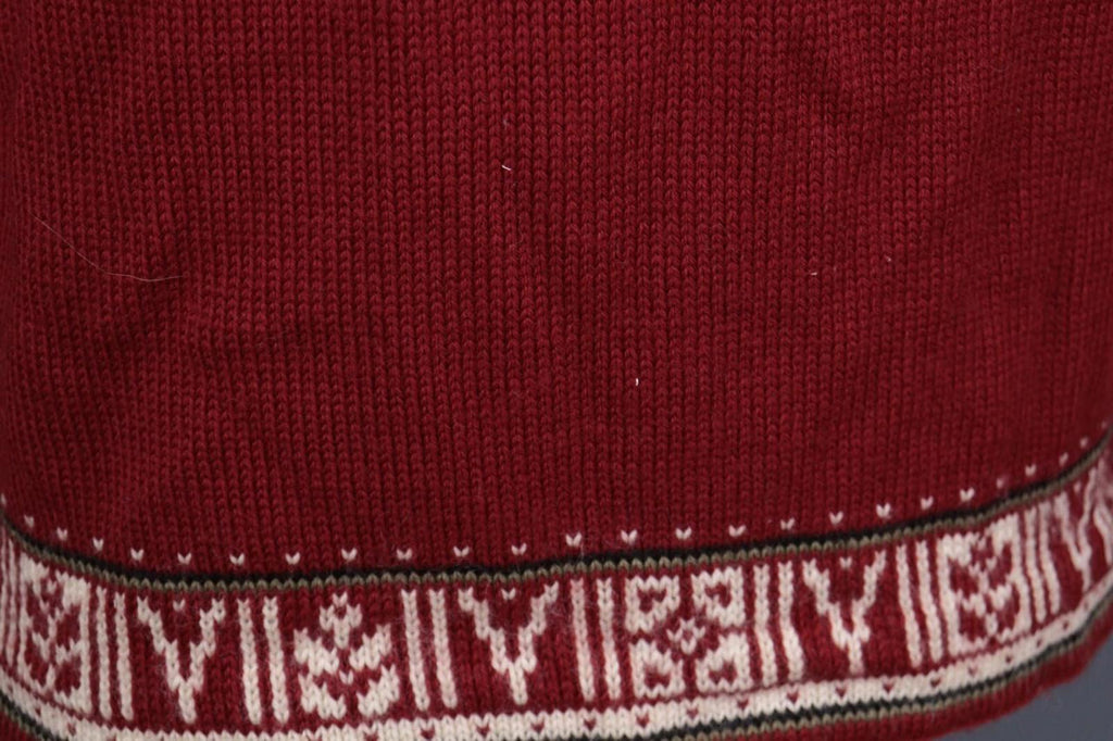 DALE OF NORWAY Sport Red Fair Isle 1/4 Zip Insulated Knit Ski Sweater Sz XS