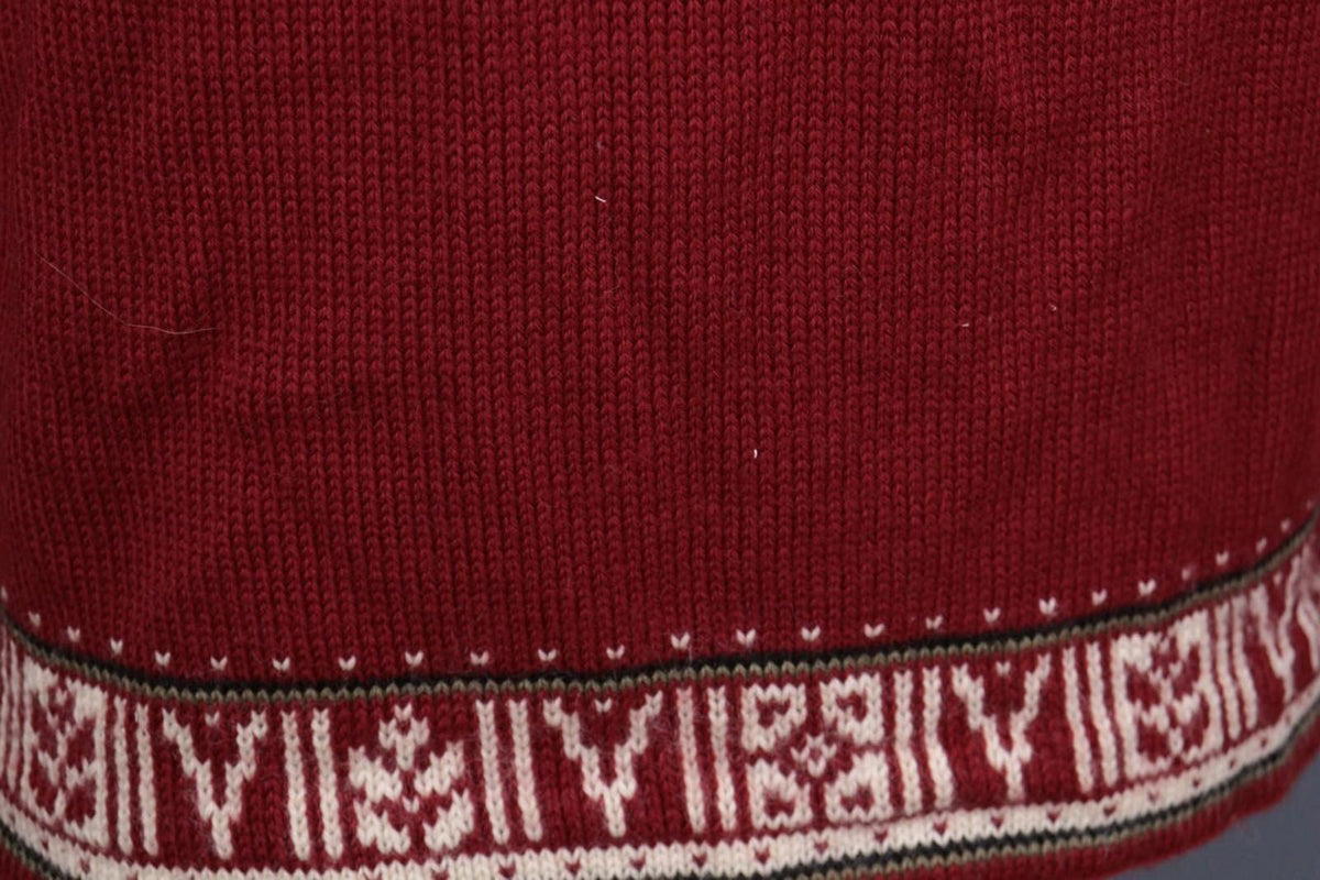 DALE OF NORWAY Sport Red Fair Isle 1/4 Zip Insulated Knit Ski Sweater Sz XS
