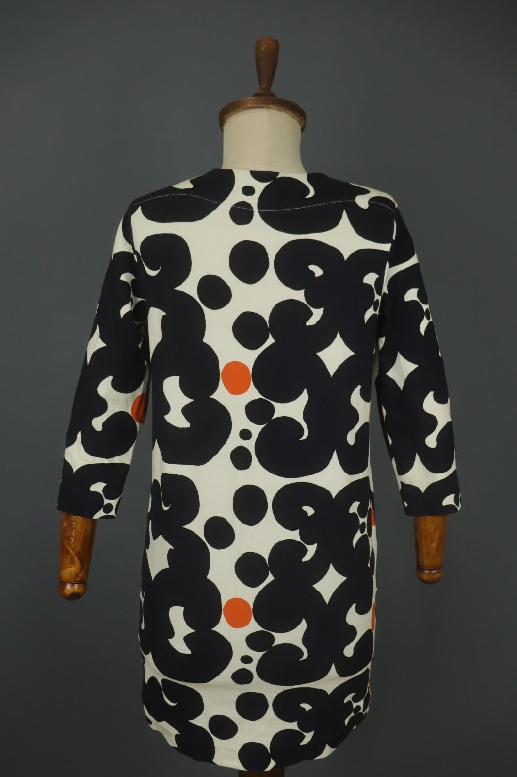 MARIMEKKO SIERRA Multi Patterned Viscose Snap Shoulder Sheath Dress – Size S