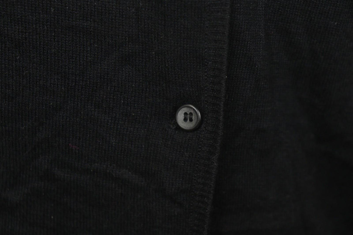 ANNETTE GOERTZ Kami Black Silk Blend Knit Button Front Cardigan Sweater – Size M