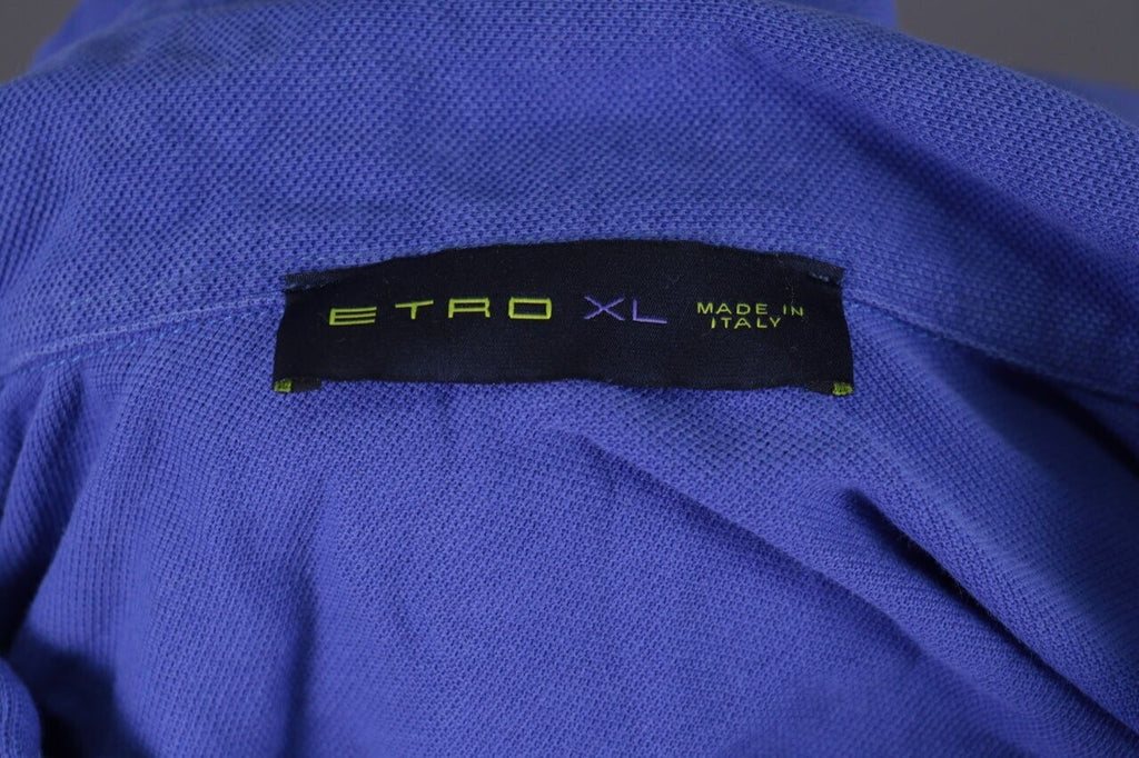ETRO Milano Blue Collared Paisley Pullover Sweater – Size XL