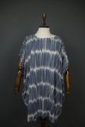 MARIMEKKO PRIP 3 Blue White Striped Viscose Round Neck Lagenlook Dress – Size L
