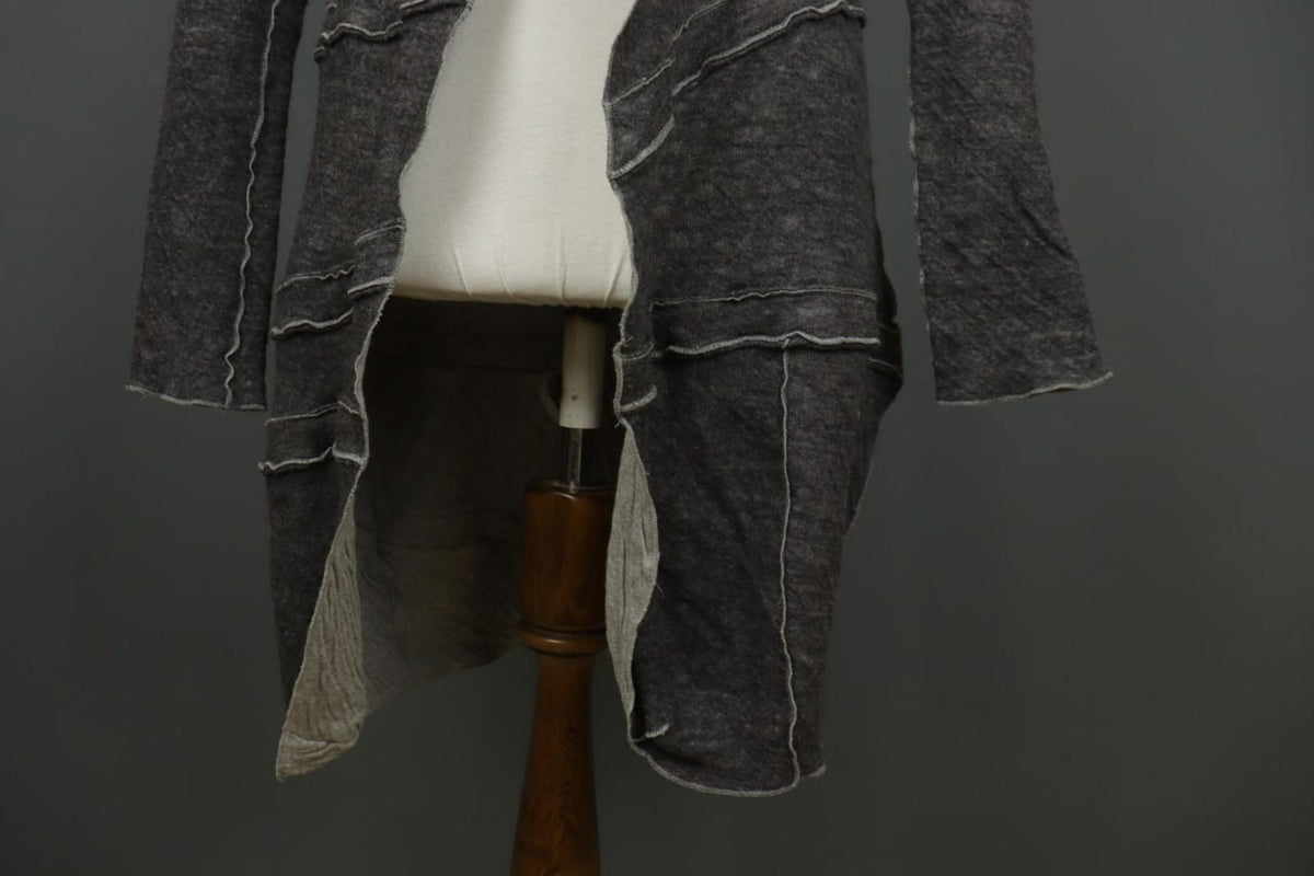 RUNDHOLZ BLACK LABEL Gray Cotton Long Sleeve Open Front Cardigan Sweater – Size 0S
