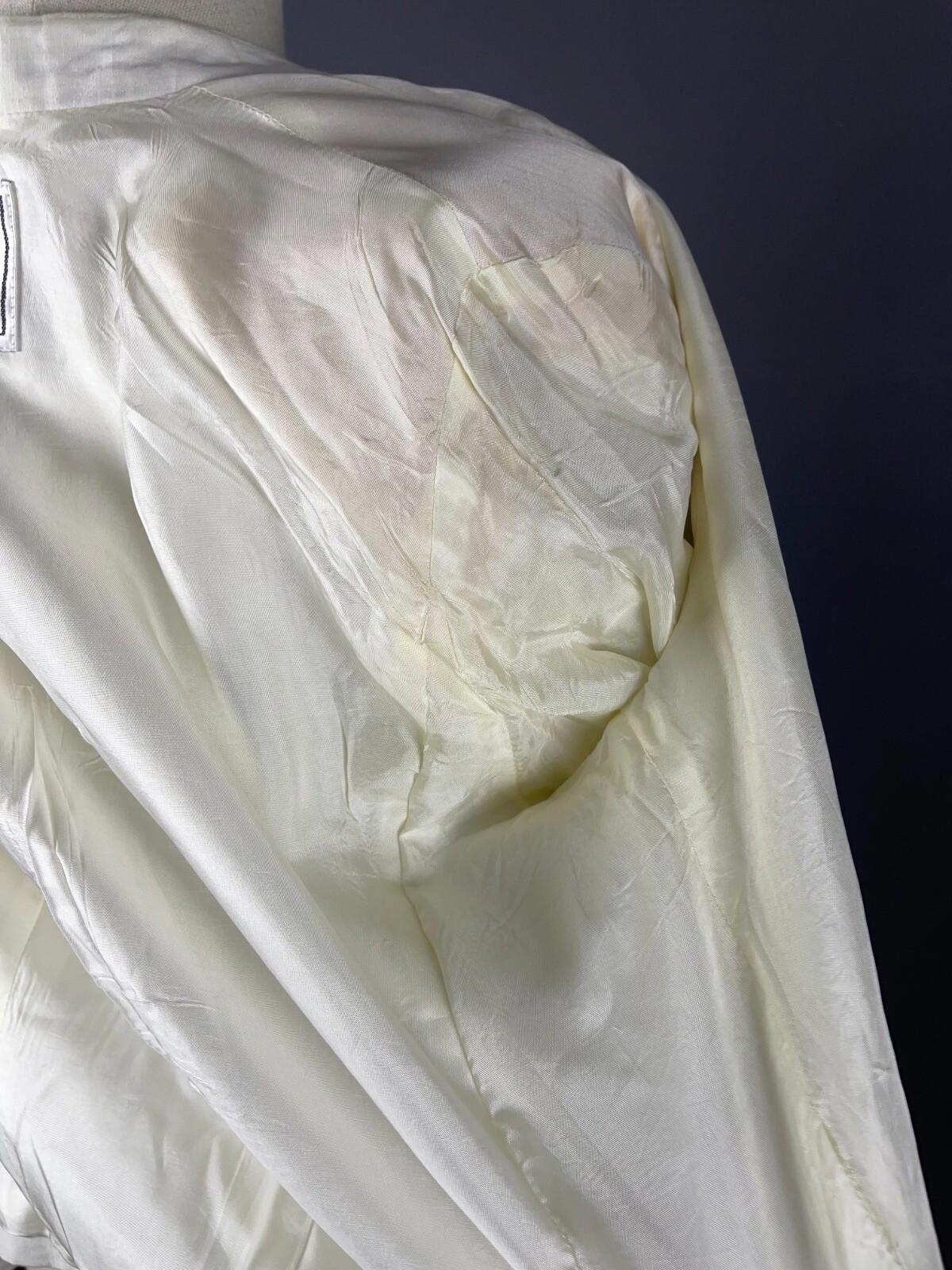 MONDI White Wool Double Breasted One Button Blazer Jacket – Size 38