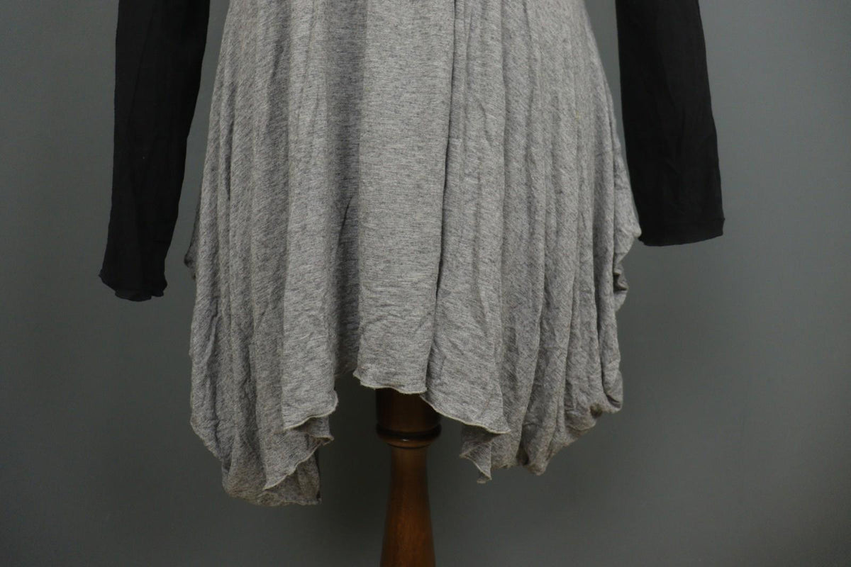 MARIMEKKO RITVA FALLA Black Gray Viscose Knitted Casual Long Sleeve Dress M/L