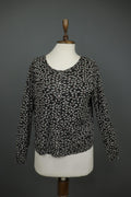 GUDRUN SJODEN Multi Floral Modal Long Sleeve Round Neck Button Front Top – Size M