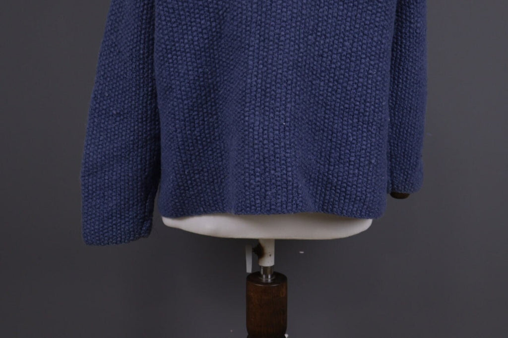 Pachamama Blue Button Down Wool Hand Knit Cardigan Jacket – Size XL