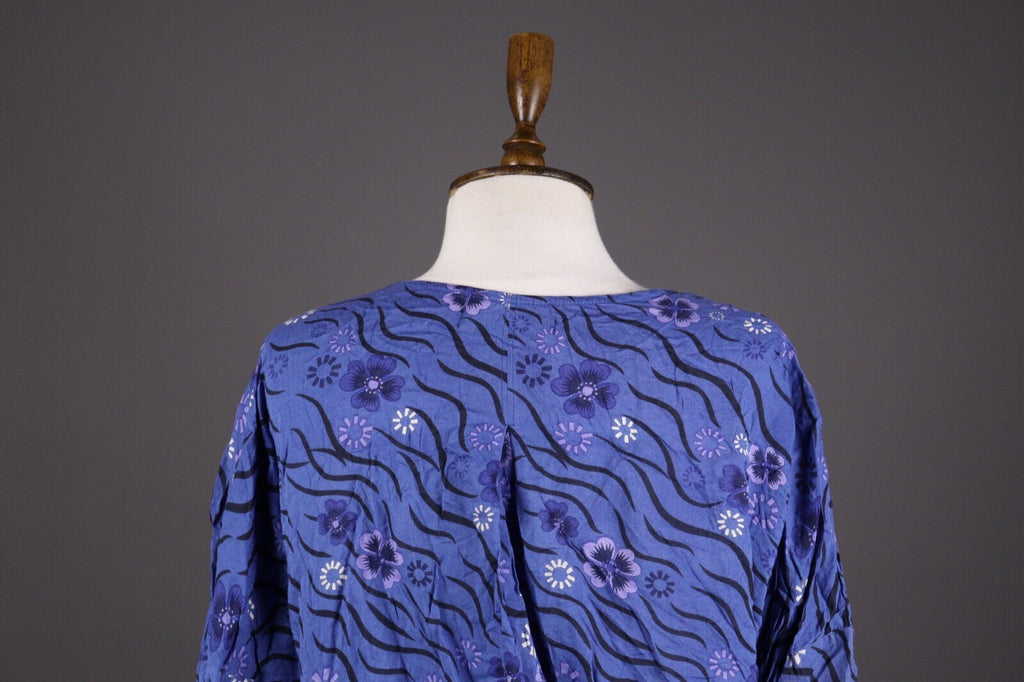 Gudrun Sjode Blue Floral Print Textured Liquid Buttoned Cardigan – Size L