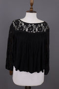 Denim & Supply Ralph Lauren Black Mesh Floral Blouse Top – Size XL