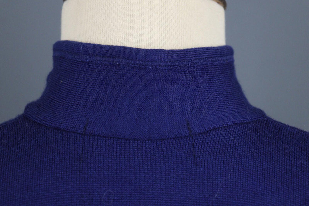 DEVOLD Blue Wool Long Sleeve High Neck Full Zip Sweater – Size S