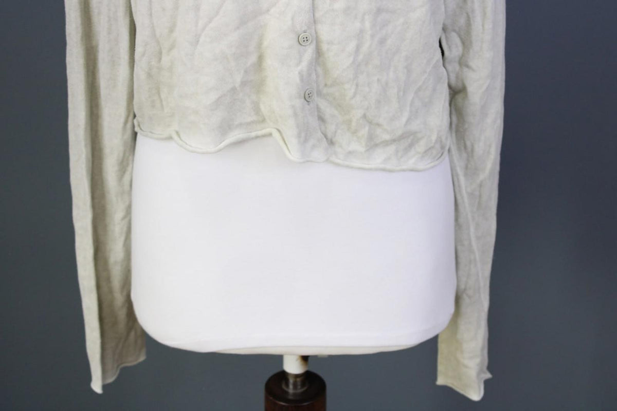 RUNDHOLZ Cardigan Sweater Beige 100% Cotton Collared Long Sleeve – Size XL
