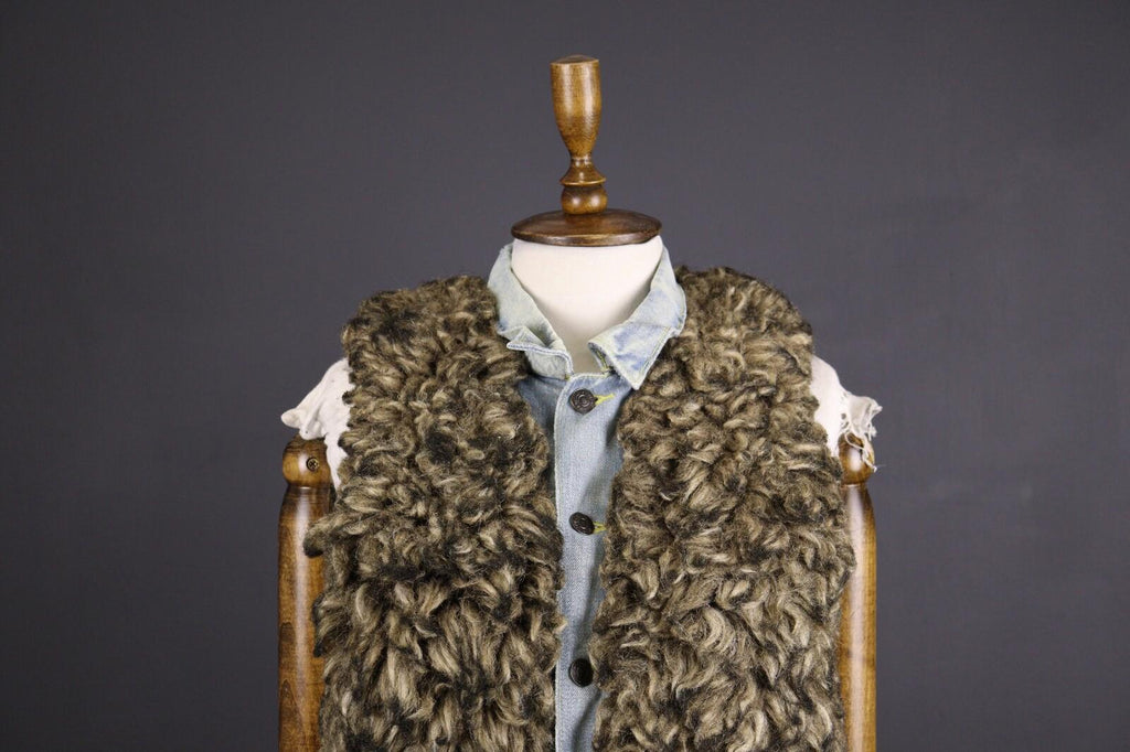 DENIM & SUPPLY RALPH LAUREN Blue Denim Faux Fur Vest Gilet – Size S